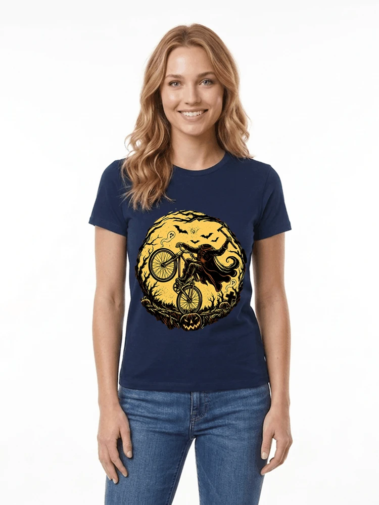 halloween fahrrad t shirt geschenk fr bmx mtb fans damen t shirt navy