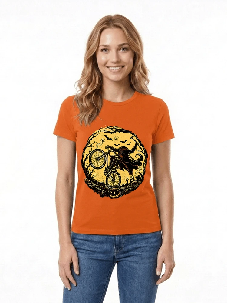 halloween fahrrad t shirt geschenk fr bmx mtb fans damen t shirt orange