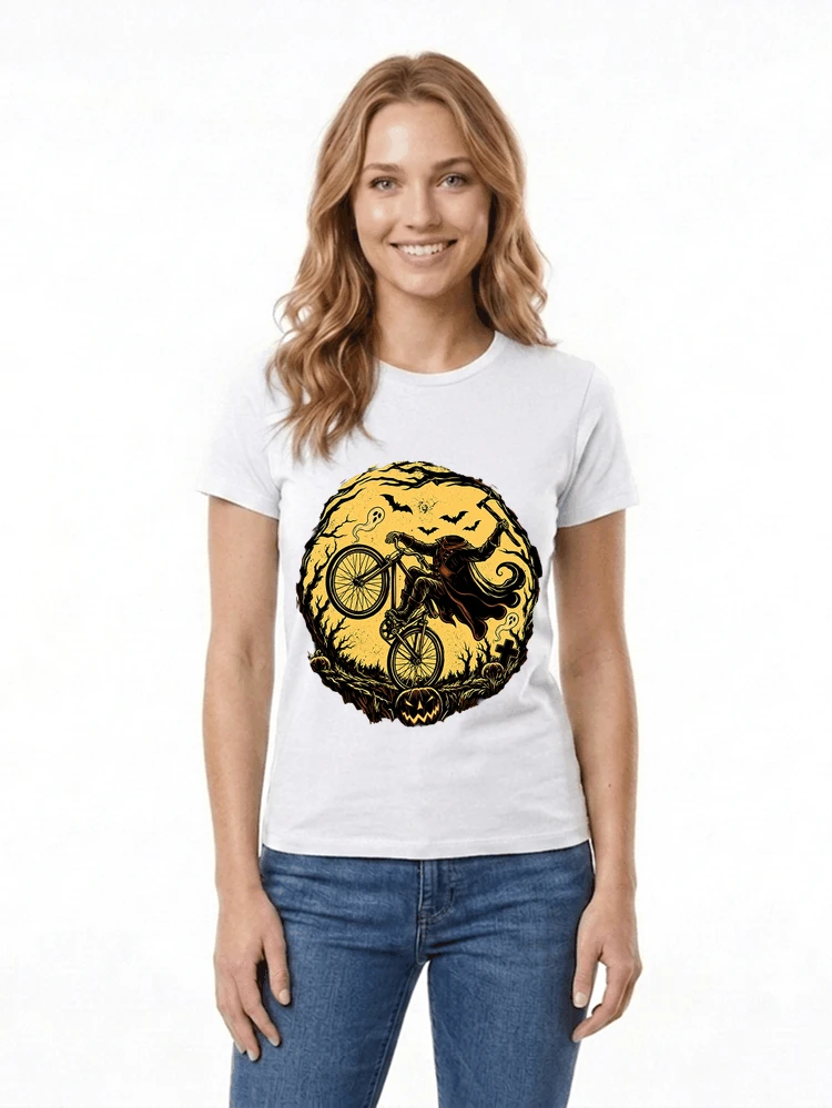 halloween fahrrad t shirt geschenk fr bmx mtb fans damen t shirt white