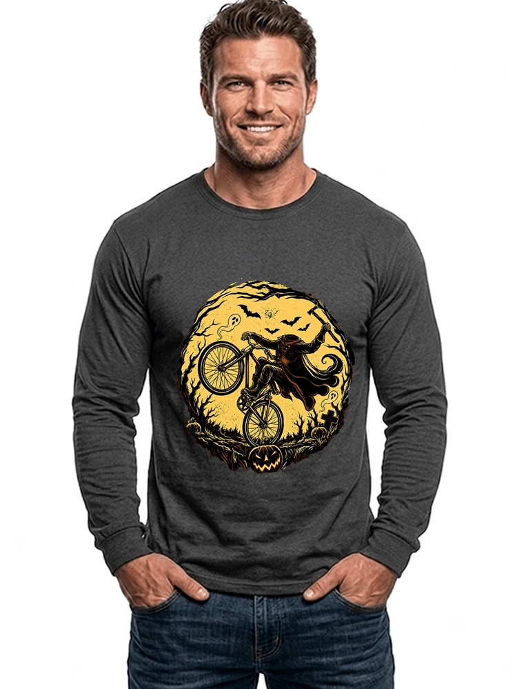 halloween fahrrad t shirt geschenk fr bmx mtb fans langarmshirt anthracite melange