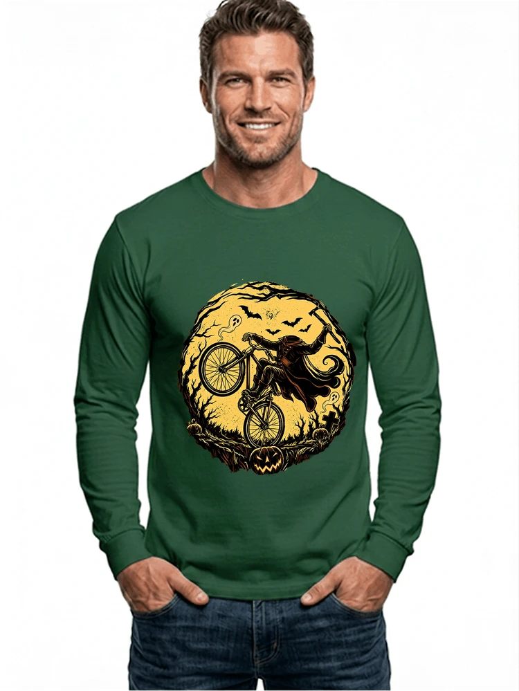 halloween fahrrad t shirt geschenk fr bmx mtb fans langarmshirt forest green