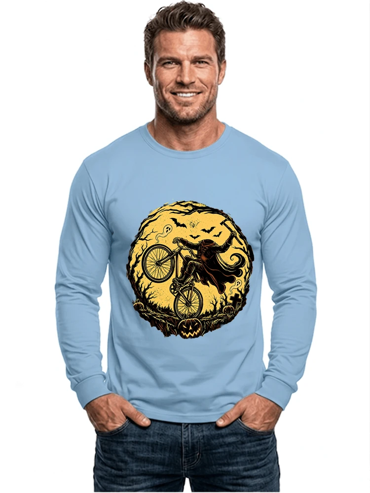halloween fahrrad t shirt geschenk fr bmx mtb fans langarmshirt light blue