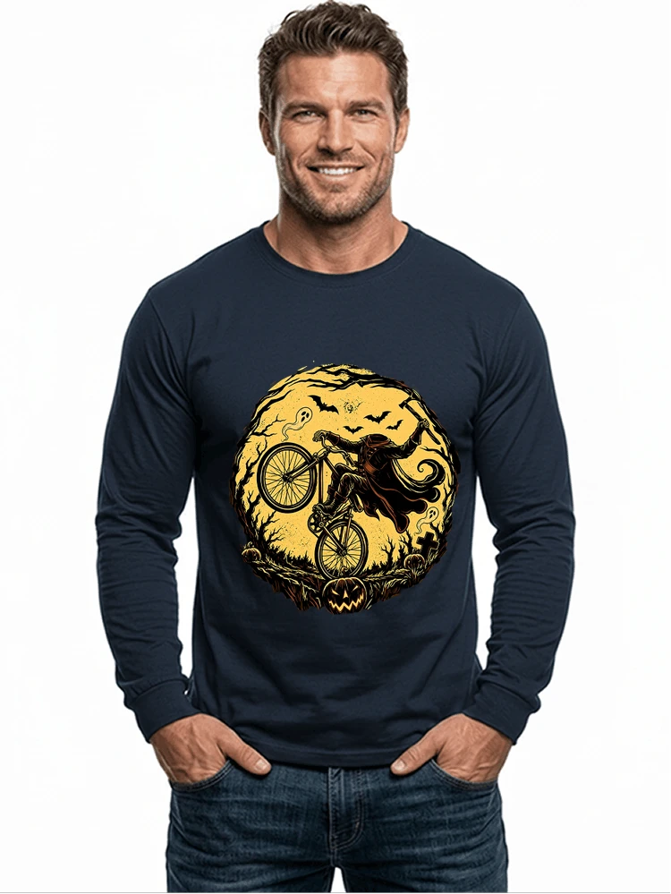 halloween fahrrad t shirt geschenk fr bmx mtb fans langarmshirt navy