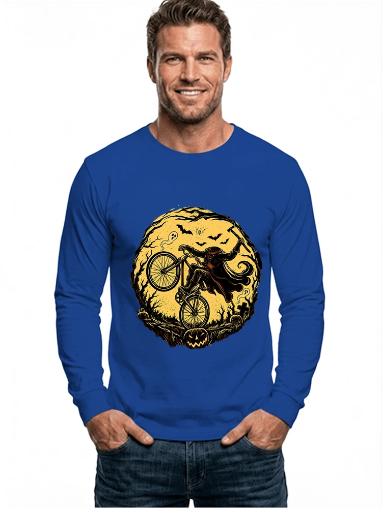 halloween fahrrad t shirt geschenk fr bmx mtb fans langarmshirt royal blue
