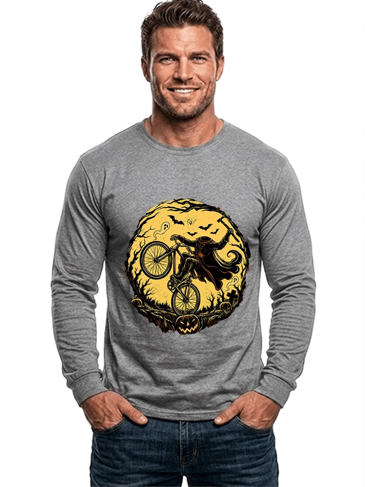 halloween fahrrad t shirt geschenk fr bmx mtb fans langarmshirt sport grey