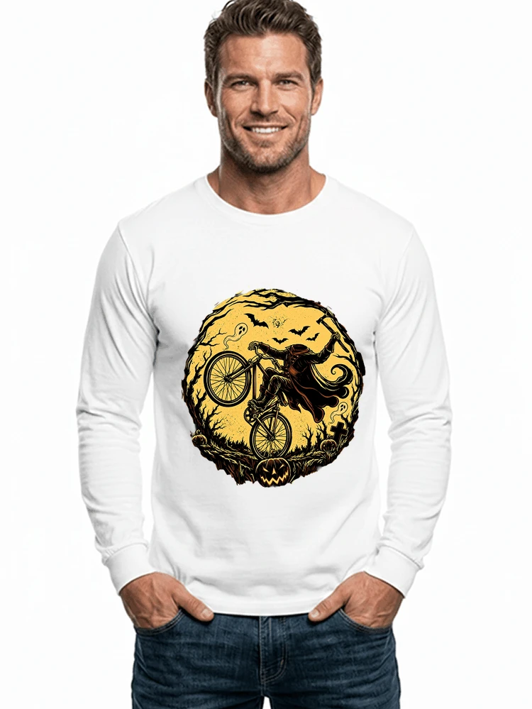 halloween fahrrad t shirt geschenk fr bmx mtb fans langarmshirt white