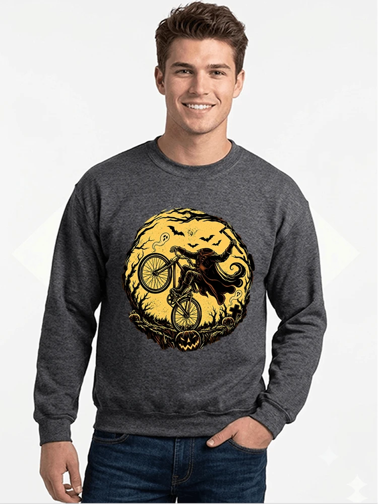 halloween fahrrad t shirt geschenk fr bmx mtb fans sweatshirt mit rundhalsausschnitt anthracite melange