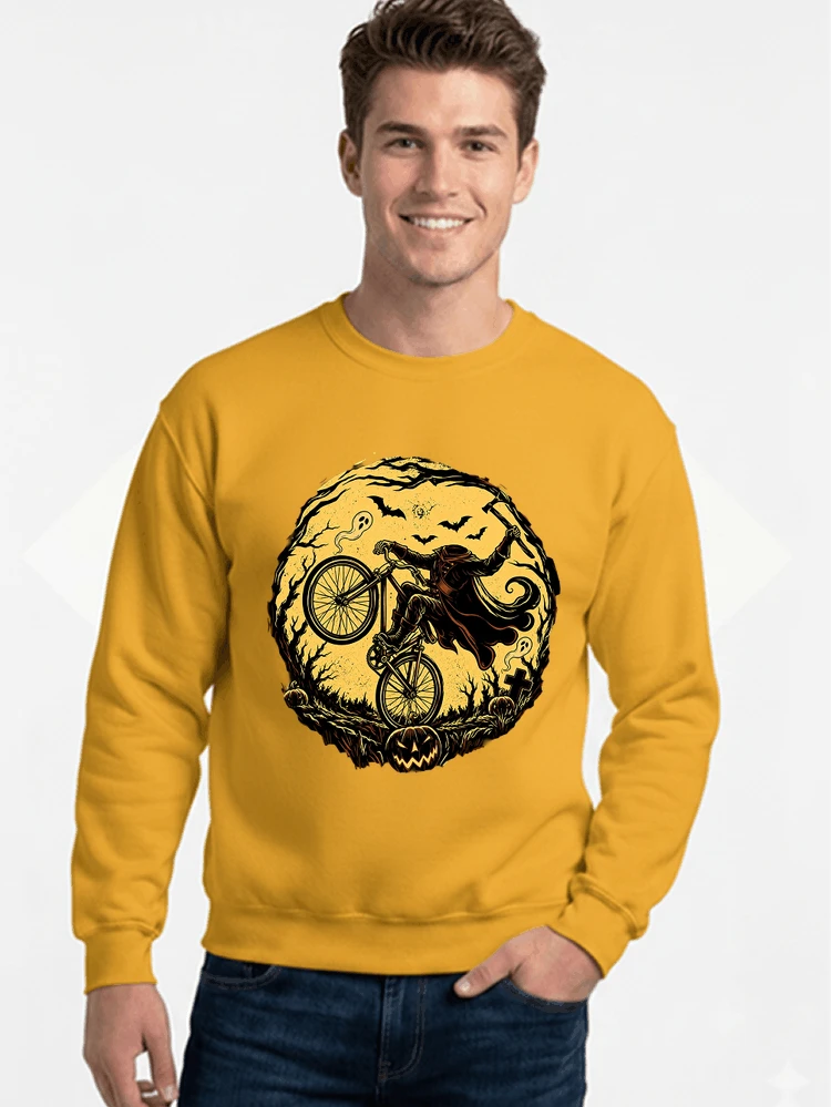 halloween fahrrad t shirt geschenk fr bmx mtb fans sweatshirt mit rundhalsausschnitt gold