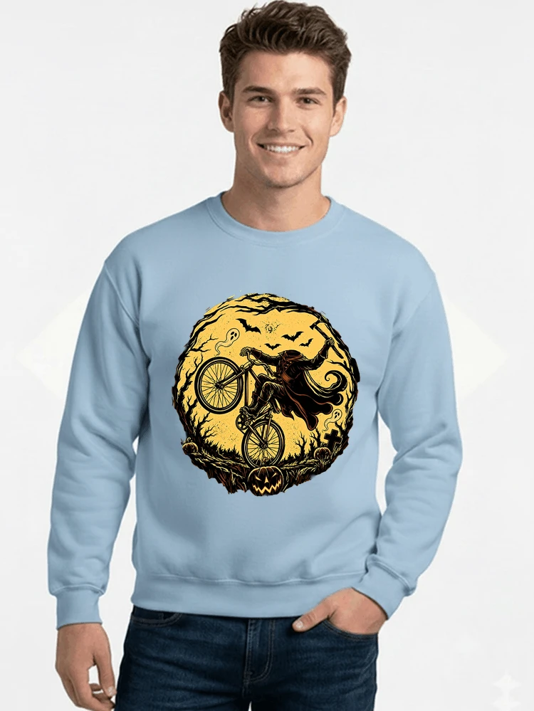 halloween fahrrad t shirt geschenk fr bmx mtb fans sweatshirt mit rundhalsausschnitt light blue