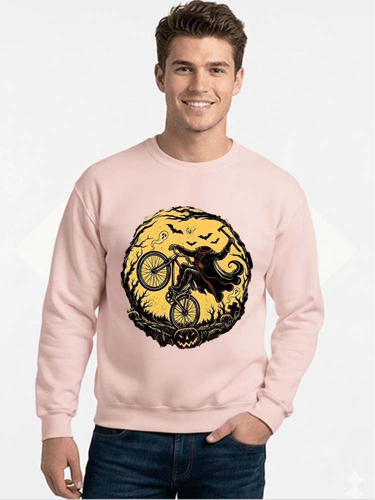 halloween fahrrad t shirt geschenk fr bmx mtb fans sweatshirt mit rundhalsausschnitt light pink