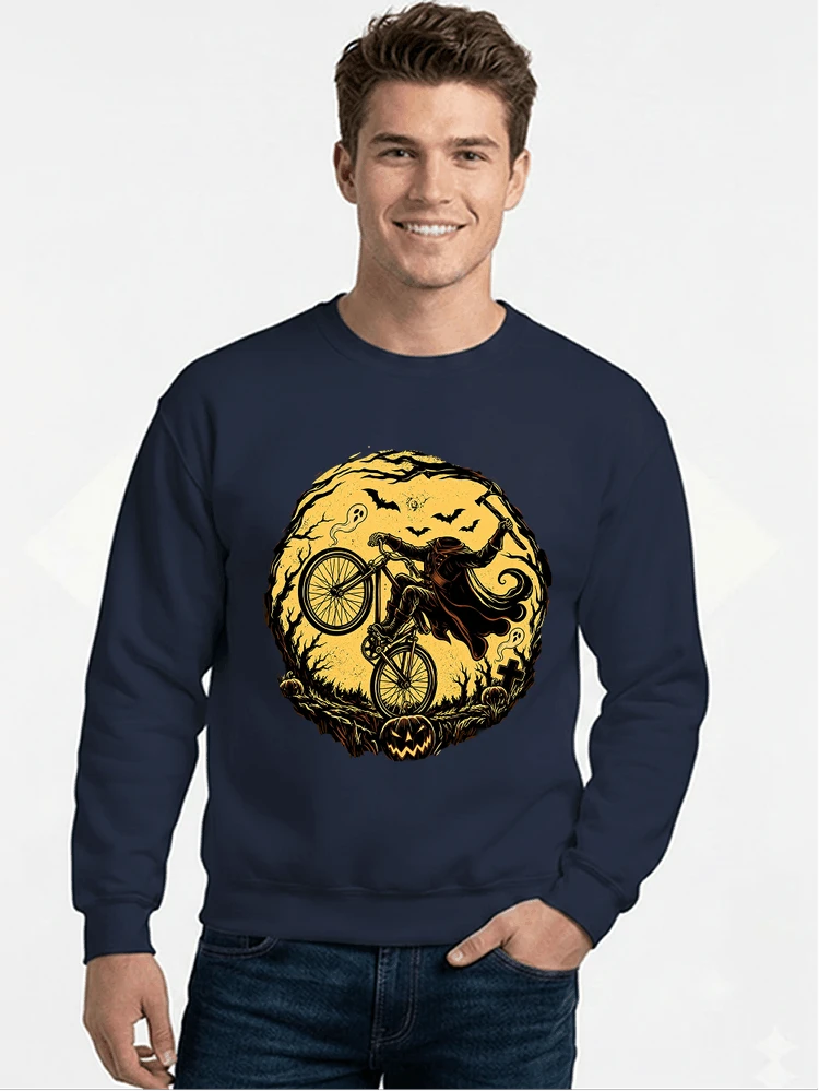 halloween fahrrad t shirt geschenk fr bmx mtb fans sweatshirt mit rundhalsausschnitt navy