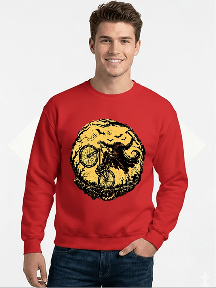 halloween fahrrad t shirt geschenk fr bmx mtb fans sweatshirt mit rundhalsausschnitt red
