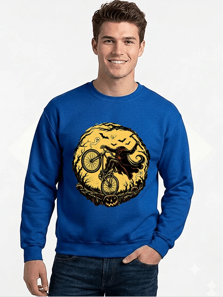 halloween fahrrad t shirt geschenk fr bmx mtb fans sweatshirt mit rundhalsausschnitt royal blue