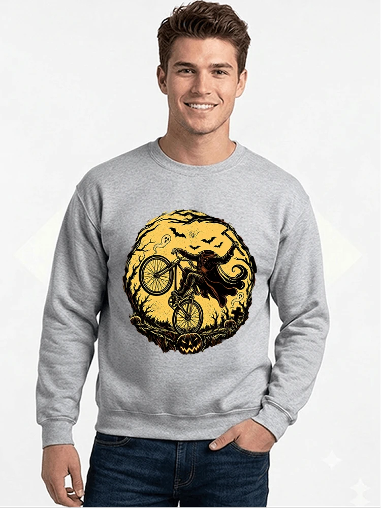 halloween fahrrad t shirt geschenk fr bmx mtb fans sweatshirt mit rundhalsausschnitt sport grey
