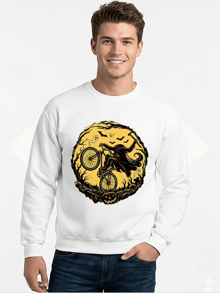 halloween fahrrad t shirt geschenk fr bmx mtb fans sweatshirt mit rundhalsausschnitt white