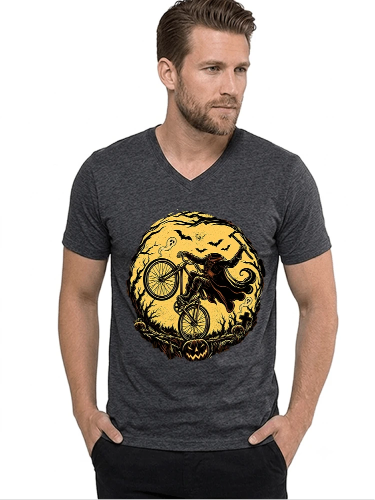 halloween fahrrad t shirt geschenk fr bmx mtb fans t shirt mit v ausschnitt anthracite melange