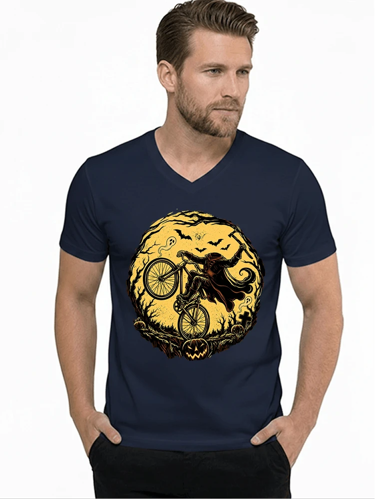 halloween fahrrad t shirt geschenk fr bmx mtb fans t shirt mit v ausschnitt navy
