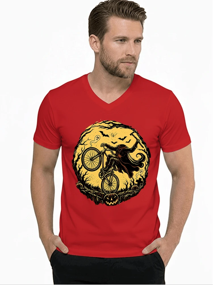 halloween fahrrad t shirt geschenk fr bmx mtb fans t shirt mit v ausschnitt red
