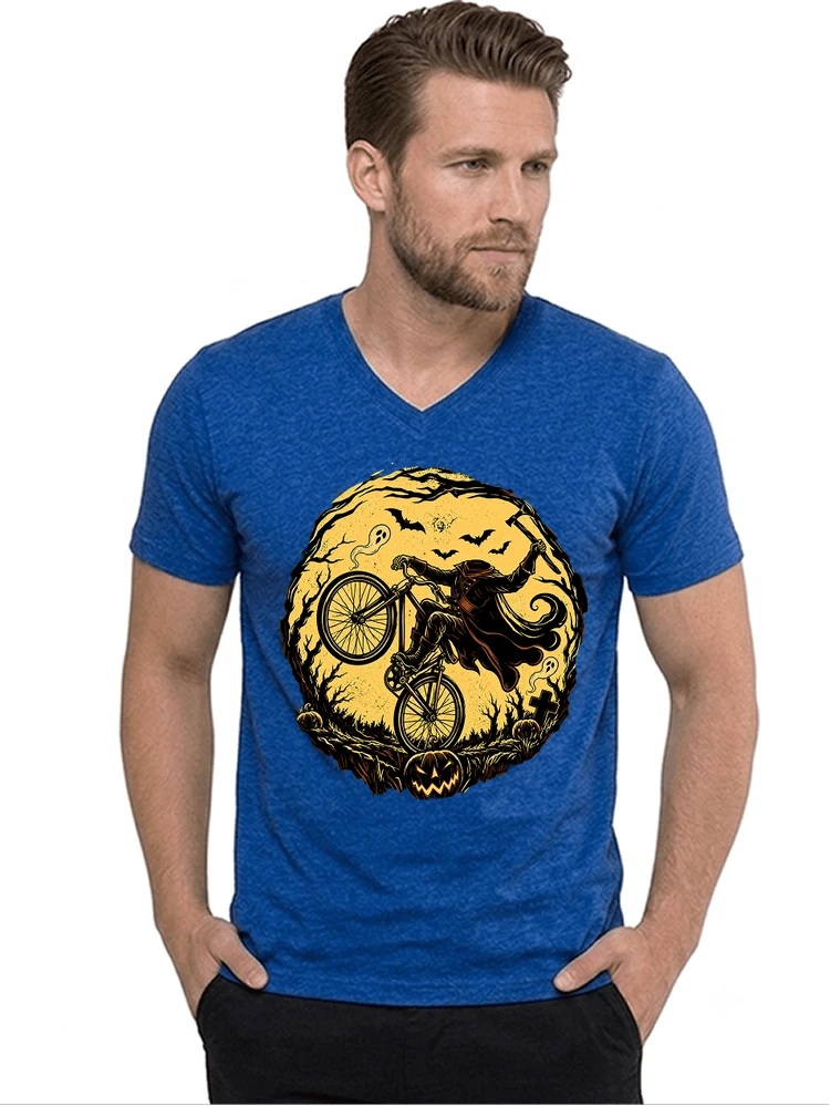 halloween fahrrad t shirt geschenk fr bmx mtb fans t shirt mit v ausschnitt royal blue