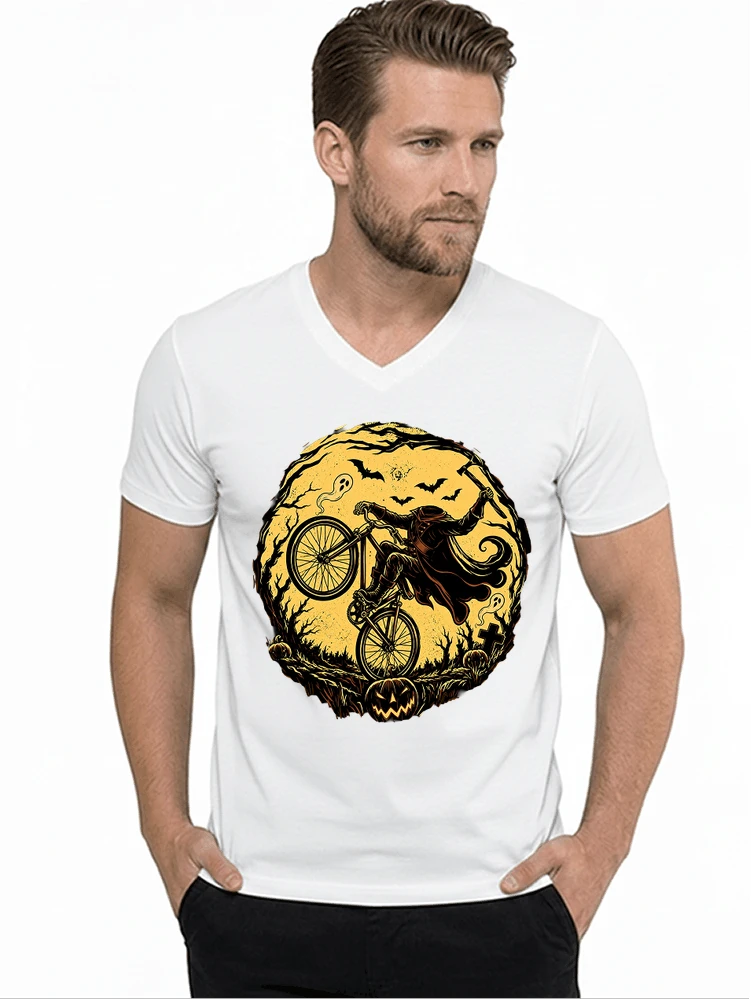 halloween fahrrad t shirt geschenk fr bmx mtb fans t shirt mit v ausschnitt white