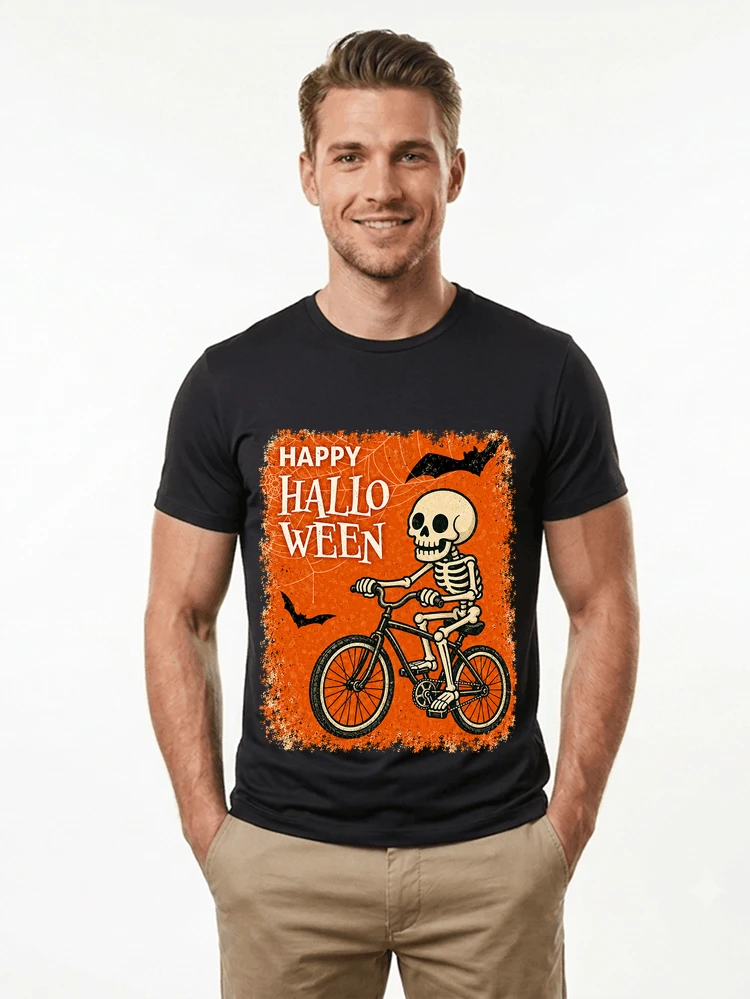 halloween skelett fahrrad t shirt lustiges radfahrer spuk shirt t shirt black