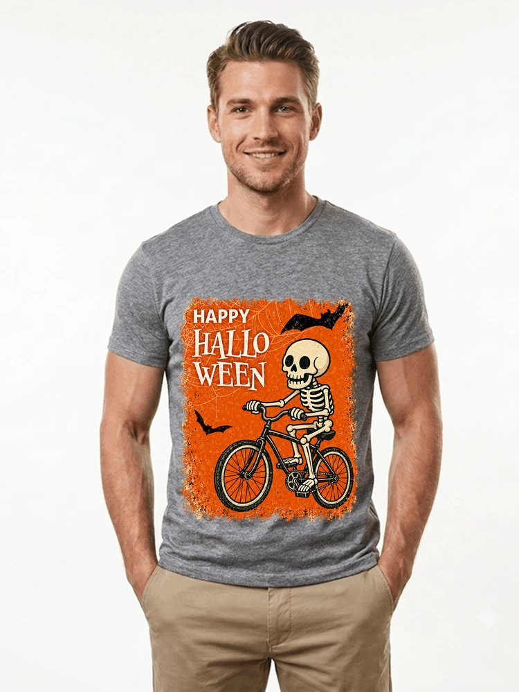 halloween skelett fahrrad t shirt lustiges radfahrer spuk shirt t shirt sport grey