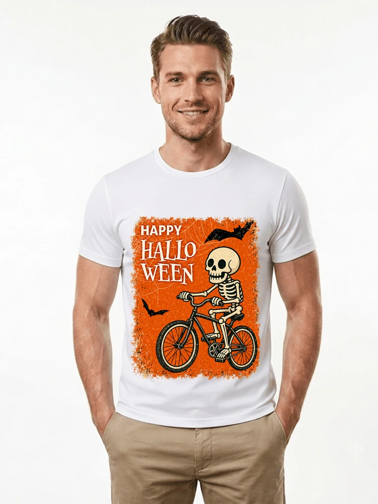 halloween skelett fahrrad t shirt lustiges radfahrer spuk shirt t shirt white
