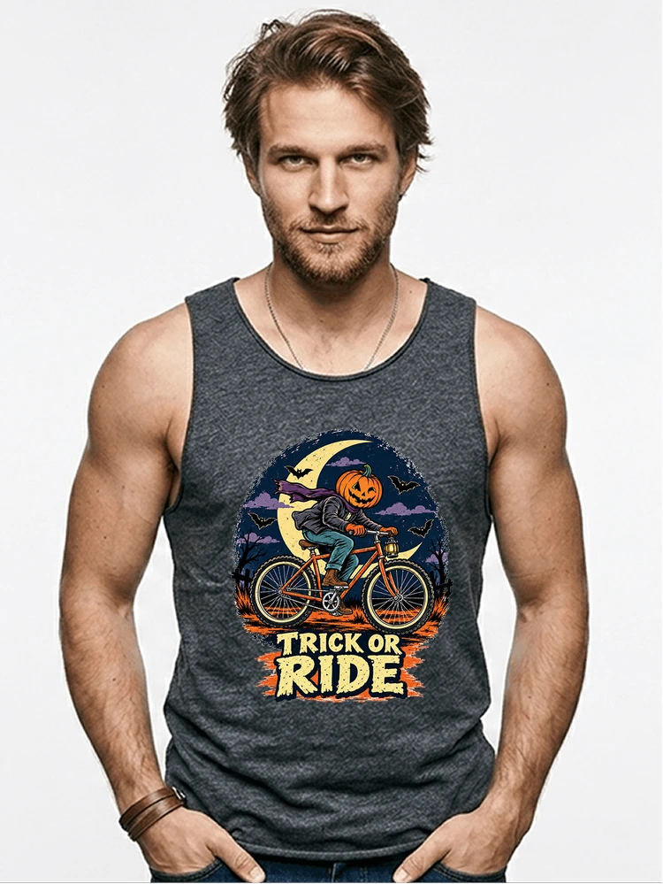 halloween trick or ride fahrrad outfit tanktop anthracite melange