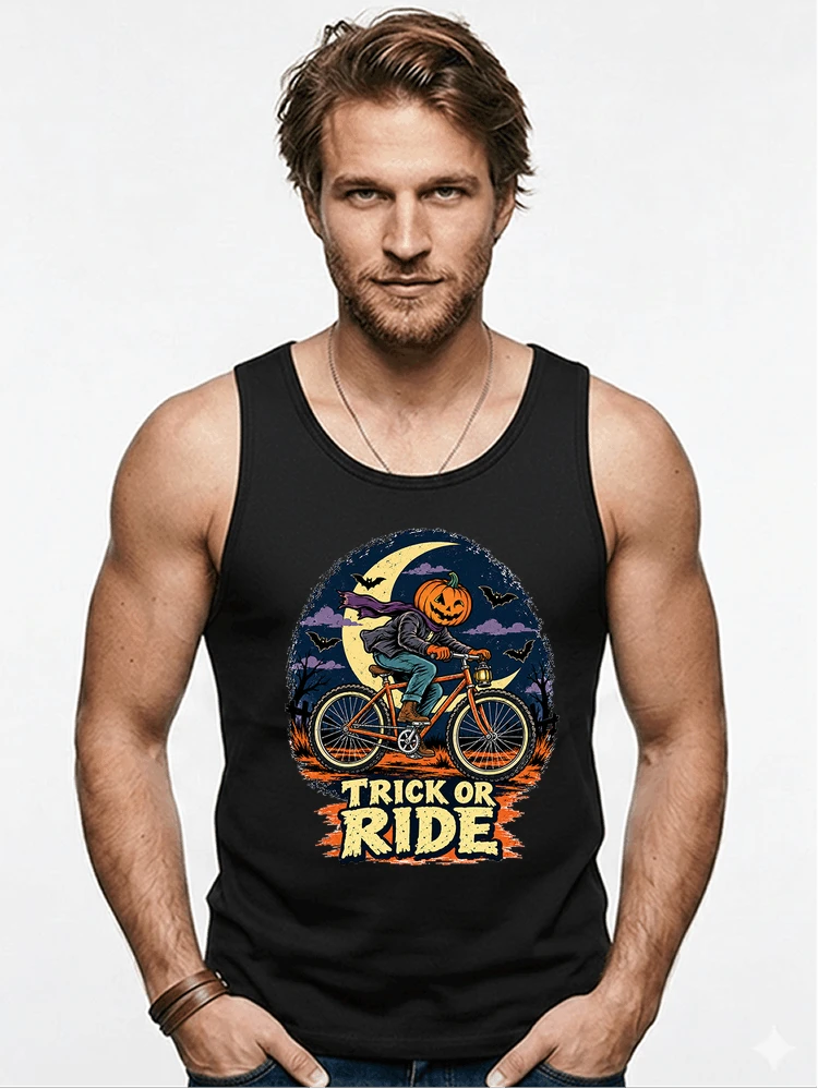 halloween trick or ride fahrrad outfit tanktop black
