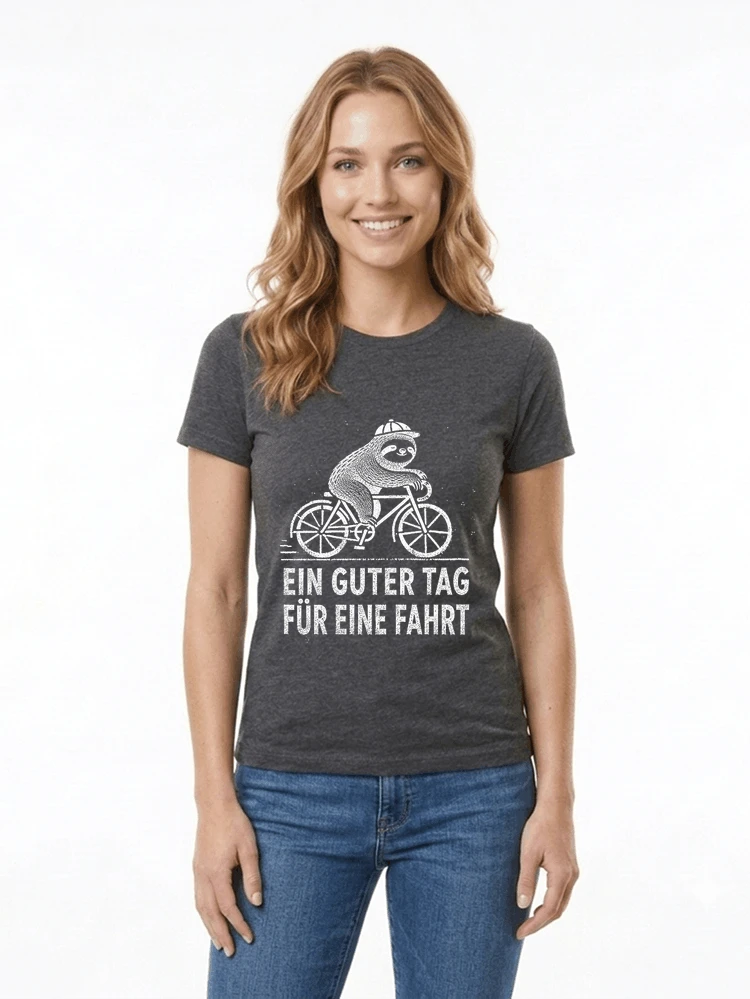 herren damen t shirt fahrrad mit faultier geschenk fr radfahrer damen t shirt anthracite melange