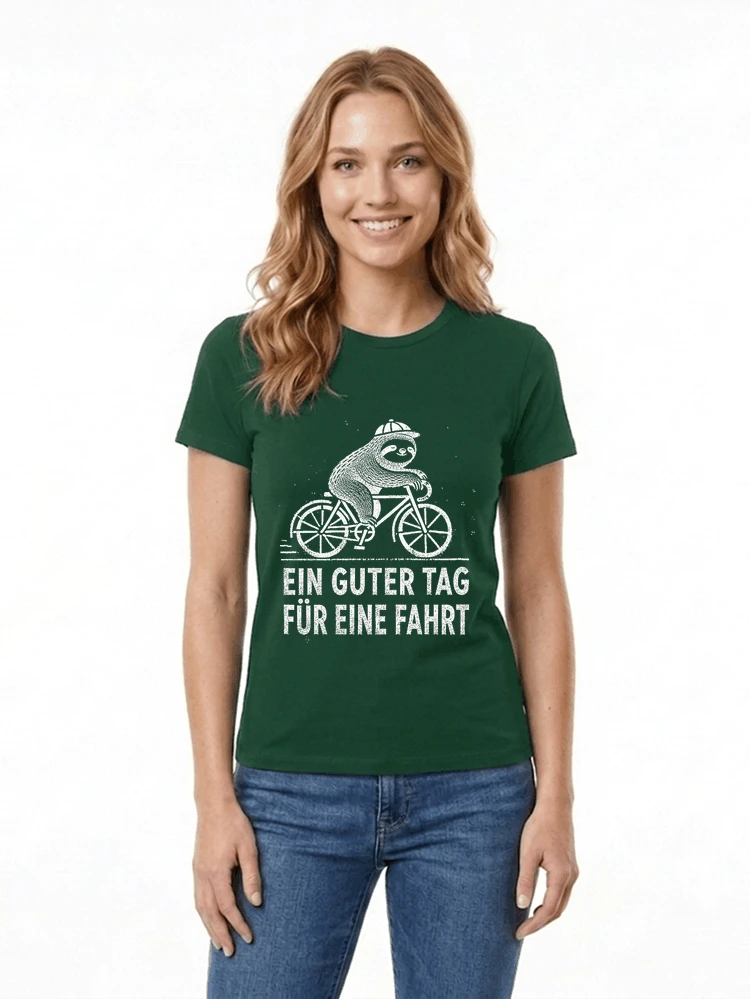 herren damen t shirt fahrrad mit faultier geschenk fr radfahrer damen t shirt forest green