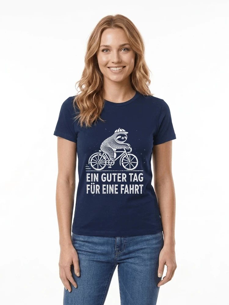 herren damen t shirt fahrrad mit faultier geschenk fr radfahrer damen t shirt navy