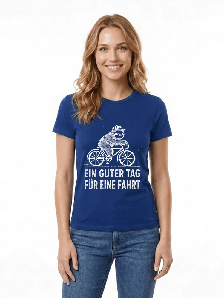 herren damen t shirt fahrrad mit faultier geschenk fr radfahrer damen t shirt royal blue