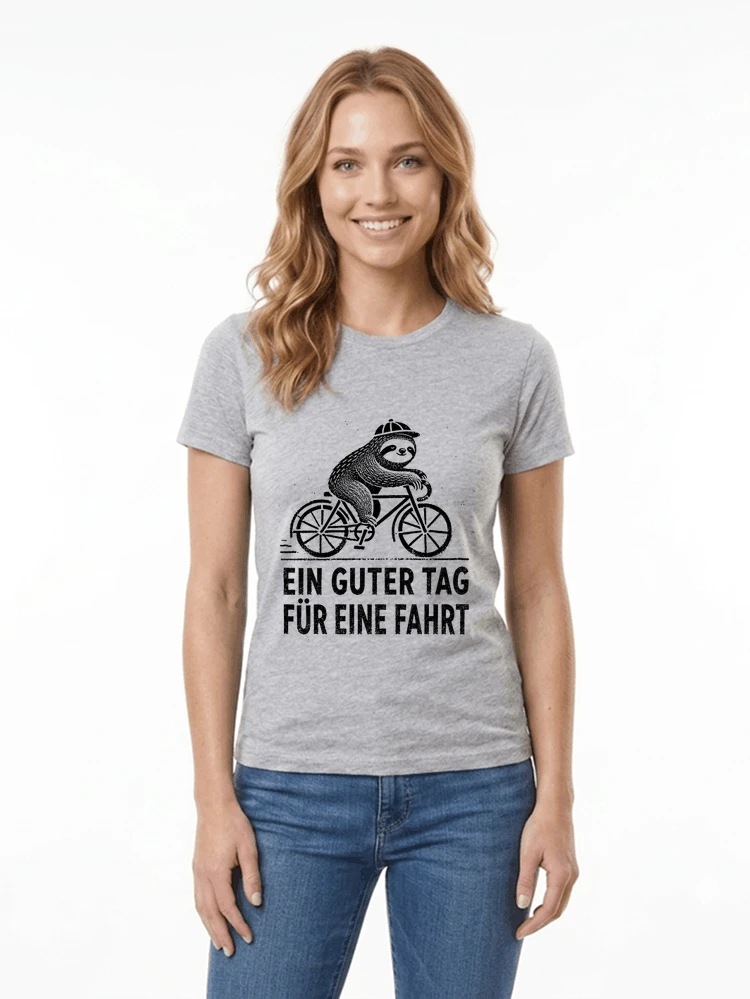 herren damen t shirt fahrrad mit faultier geschenk fr radfahrer damen t shirt sport grey