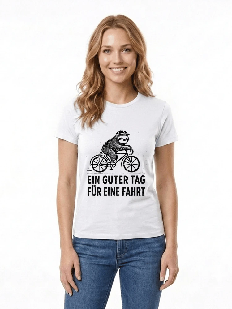 herren damen t shirt fahrrad mit faultier geschenk fr radfahrer damen t shirt white