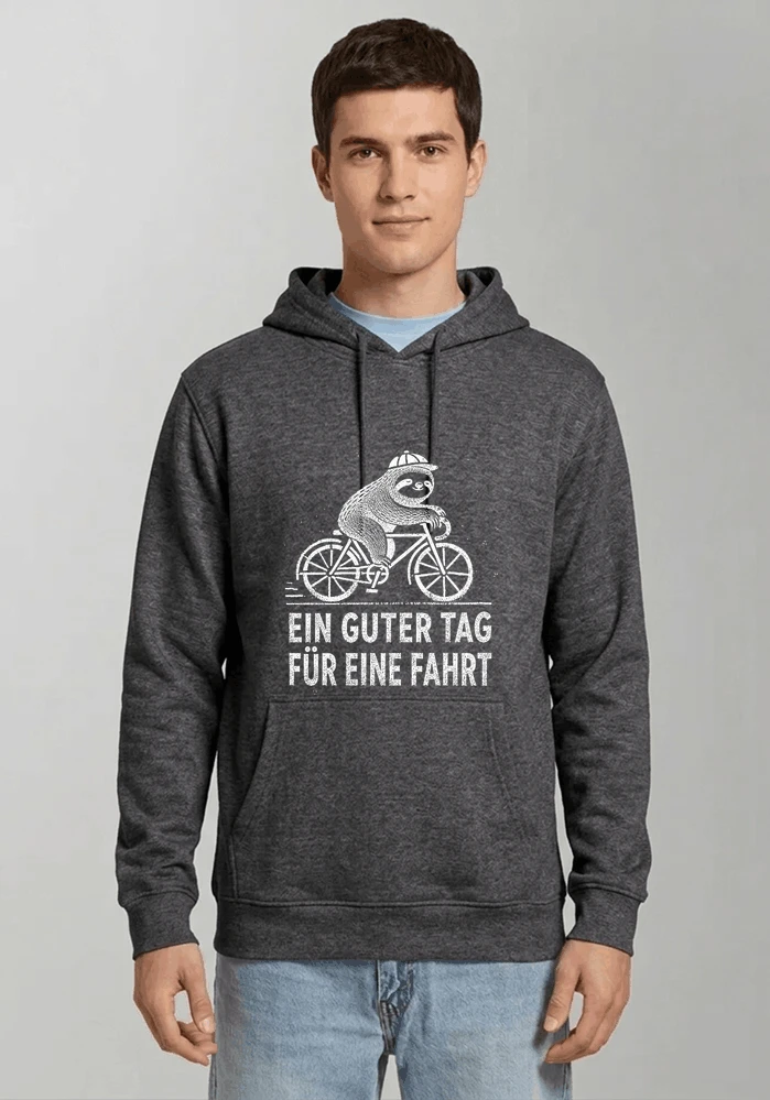 herren damen t shirt fahrrad mit faultier geschenk fr radfahrer kapuzenpullover anthracite melange