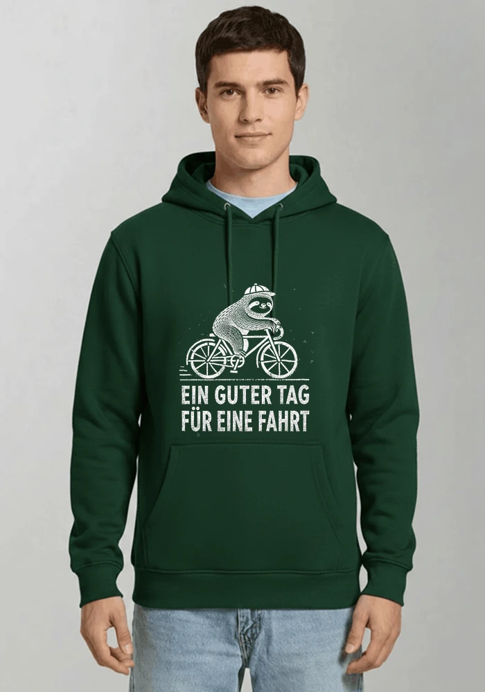 herren damen t shirt fahrrad mit faultier geschenk fr radfahrer kapuzenpullover forest green