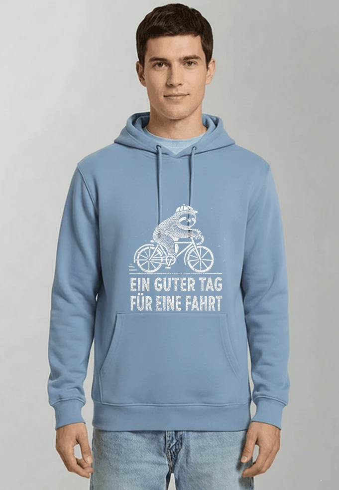herren damen t shirt fahrrad mit faultier geschenk fr radfahrer kapuzenpullover light blue