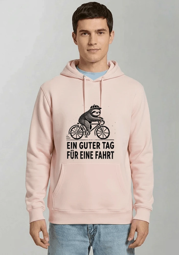 herren damen t shirt fahrrad mit faultier geschenk fr radfahrer kapuzenpullover light pink