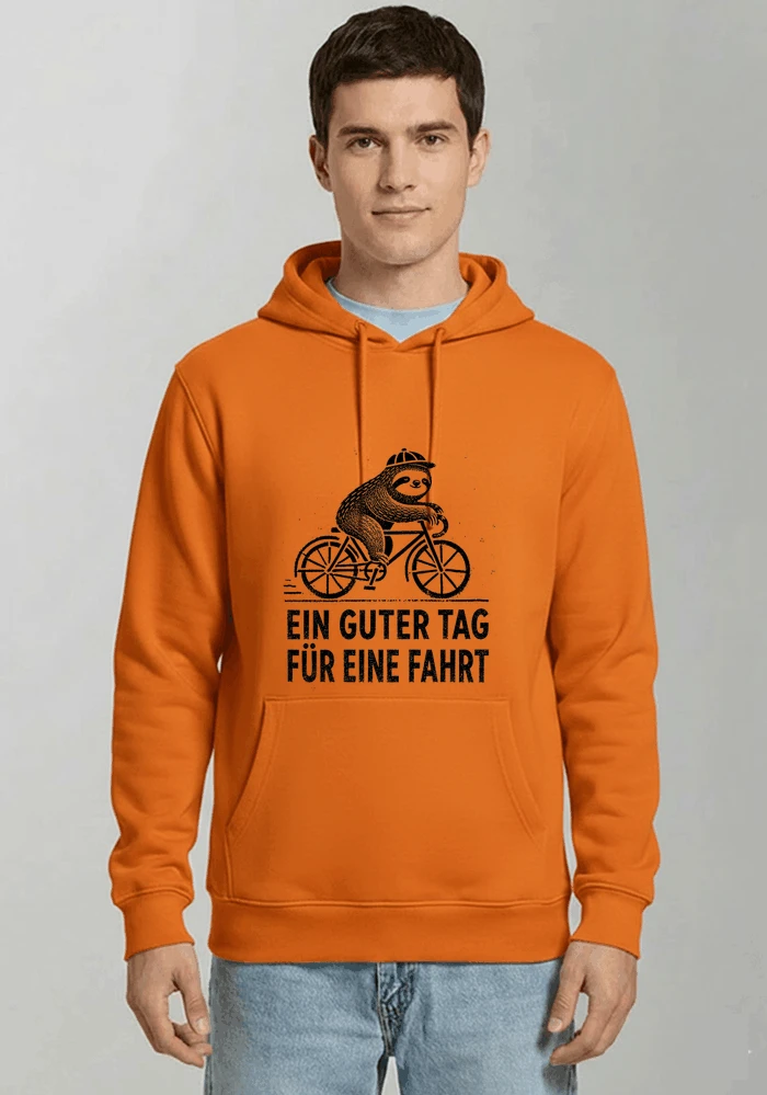 herren damen t shirt fahrrad mit faultier geschenk fr radfahrer kapuzenpullover orange
