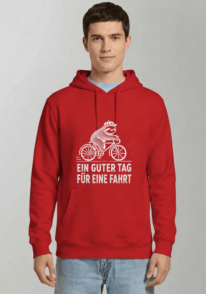 herren damen t shirt fahrrad mit faultier geschenk fr radfahrer kapuzenpullover red