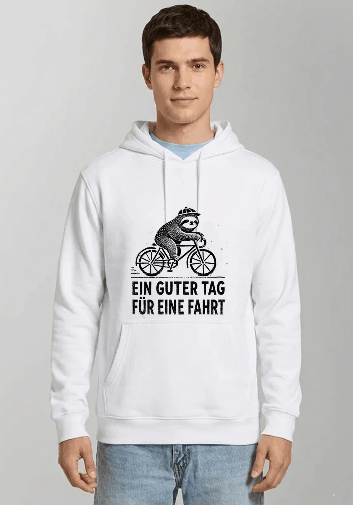 herren damen t shirt fahrrad mit faultier geschenk fr radfahrer kapuzenpullover white