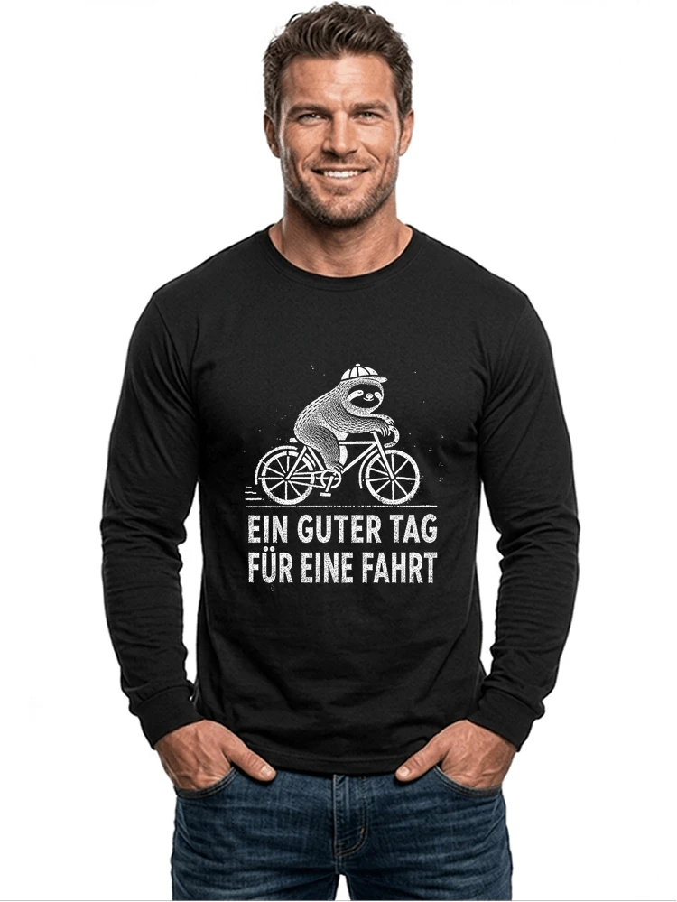 herren damen t shirt fahrrad mit faultier geschenk fr radfahrer langarmshirt black