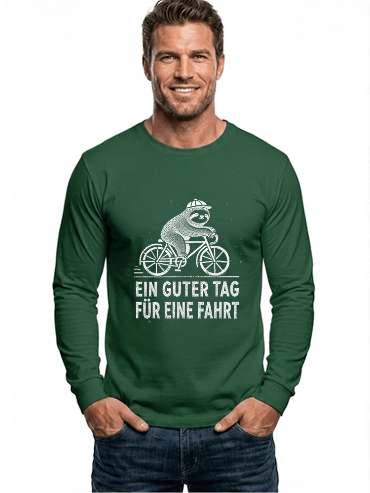 herren damen t shirt fahrrad mit faultier geschenk fr radfahrer langarmshirt forest green