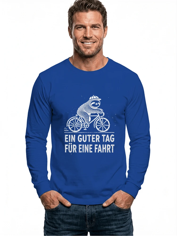 herren damen t shirt fahrrad mit faultier geschenk fr radfahrer langarmshirt royal blue