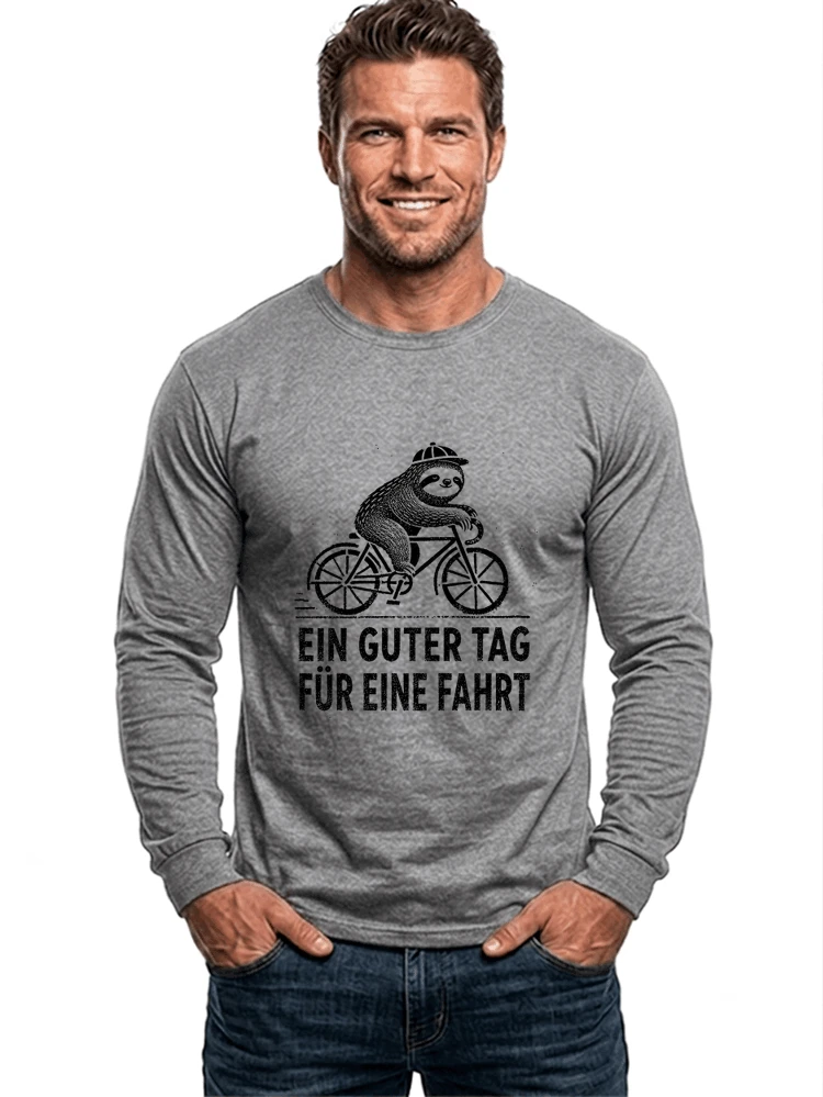 herren damen t shirt fahrrad mit faultier geschenk fr radfahrer langarmshirt sport grey