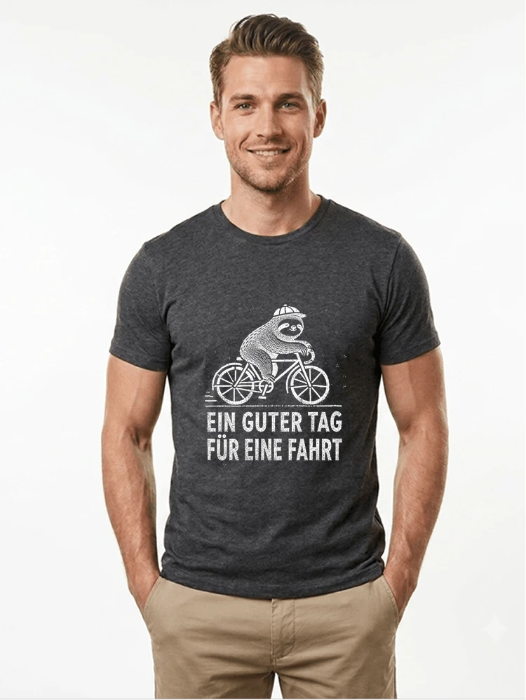 herren damen t shirt fahrrad mit faultier geschenk fr radfahrer t shirt anthracite melange