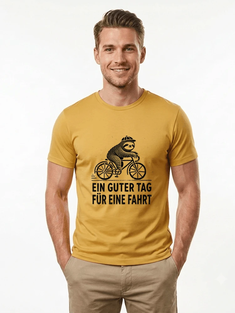 herren damen t shirt fahrrad mit faultier geschenk fr radfahrer t shirt gold