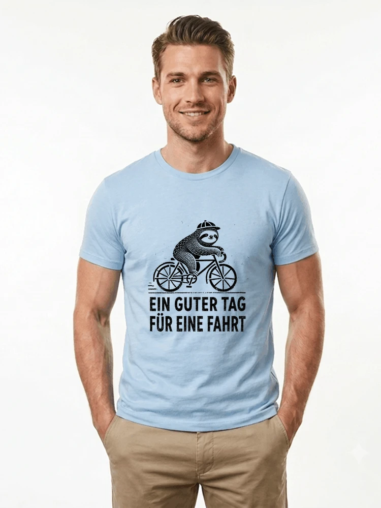 herren damen t shirt fahrrad mit faultier geschenk fr radfahrer t shirt light blue