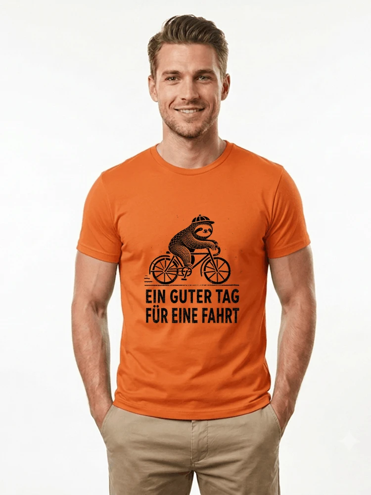 herren damen t shirt fahrrad mit faultier geschenk fr radfahrer t shirt orange